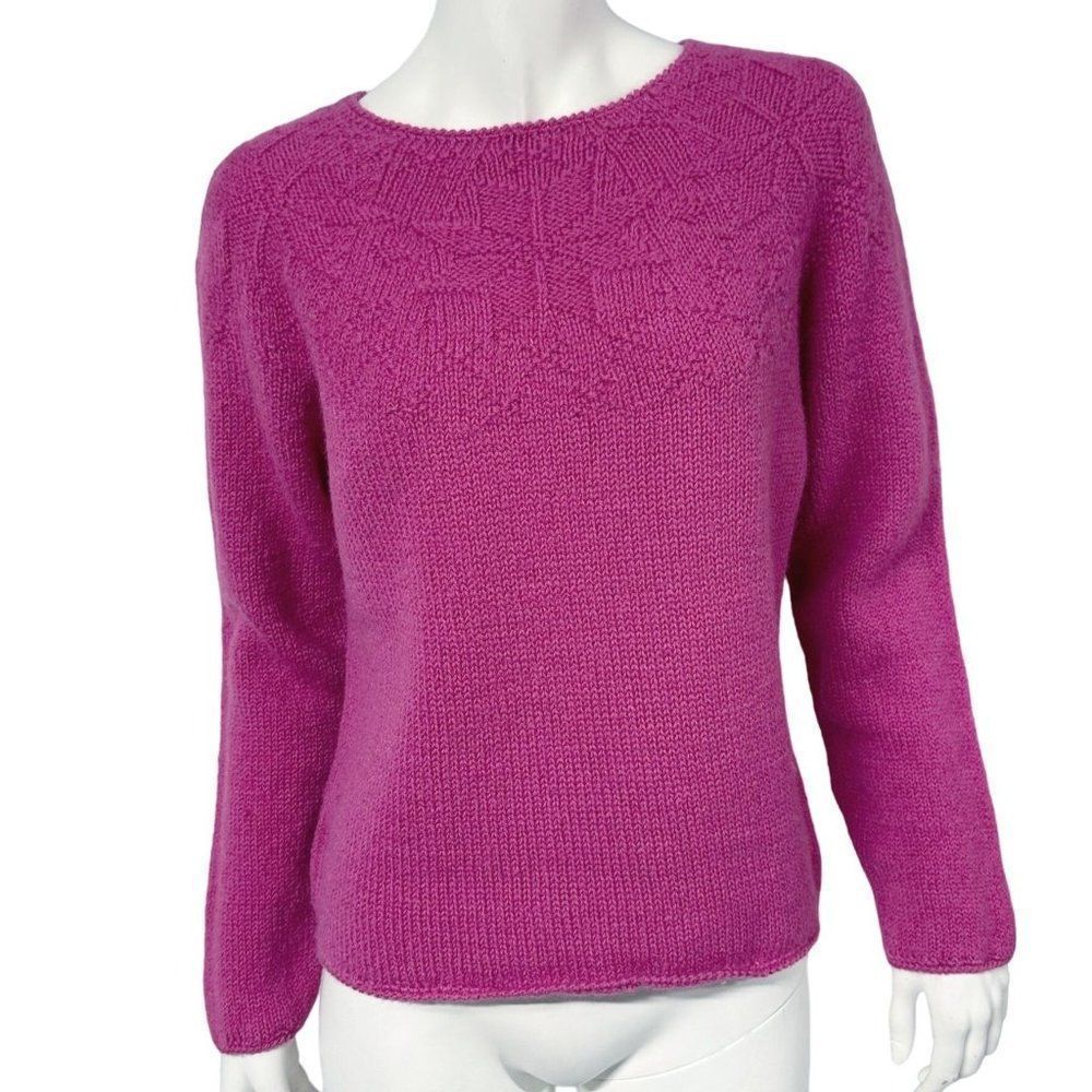 Vintage J. Crew Womens Pink Heavy Wool Sweater Size L Large